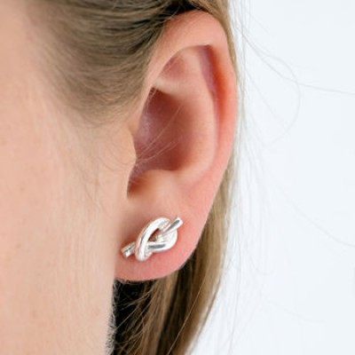 Friendship Knot Sterling Silver Studs