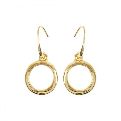 Circle Drop Earrings-YG