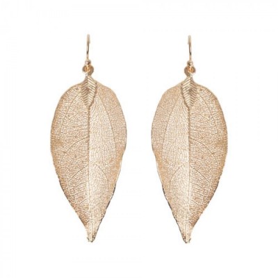 Real Leaf Drop earrings-RG