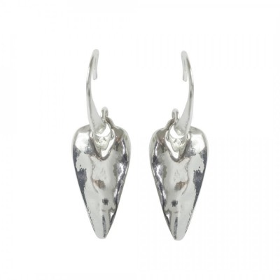 Solid Heart Drop Earring-SIL