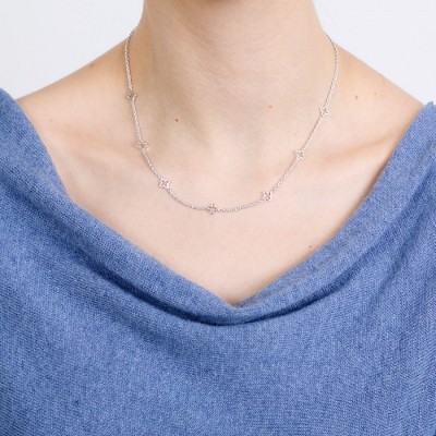 Sterling silver multiple clover Necklace