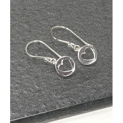 Sterling Silver heart drop earrings