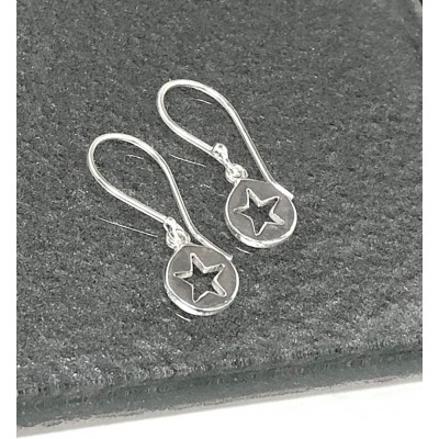 Sterling Silver star drop earrings