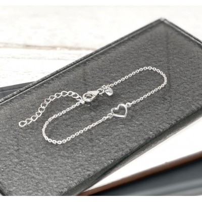 Sterling Silver open heart bracelet