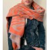 Zebra Stripe Reversible Blanket Scarf Brown/Beige