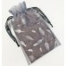 Scarf-Charcoal Grey Feather Silver Foil