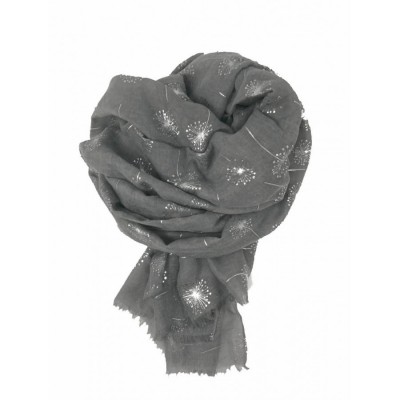 Scarf-Silver Grey Dandelion Silver Foil