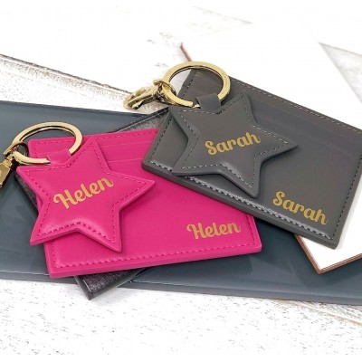  Personalised Card Holder And Star Keyring Gift