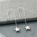 Sterling Silver hanging star threader earrings, celestial chain threader earrings, chain threader earrings