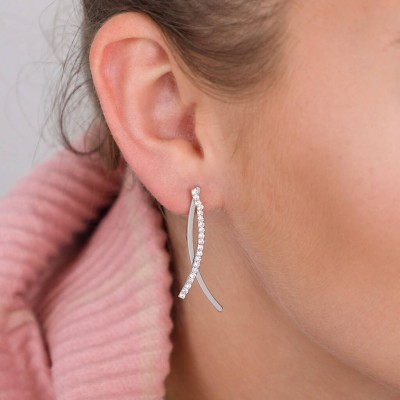 Abstract Sparkly Fish Earrings