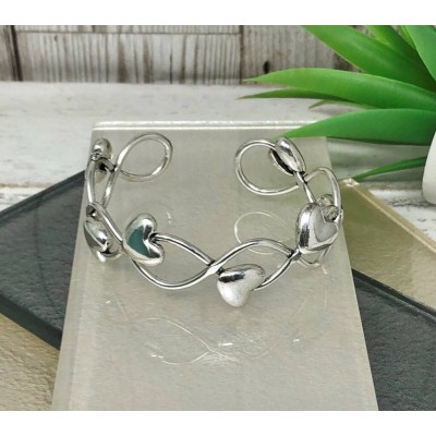 Linked Hearts Cuff Bangle