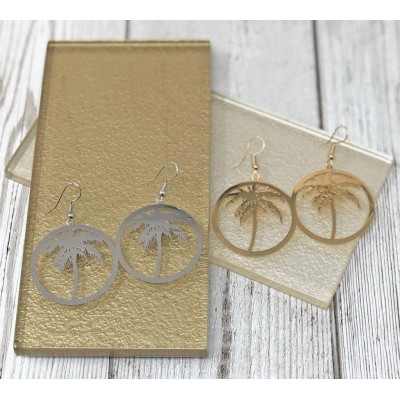 Palm Tree Drop Earrings