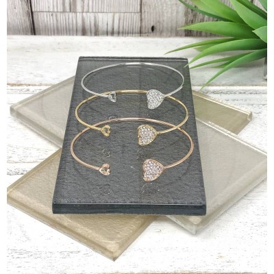 Two Hearts Sparkly Bangle