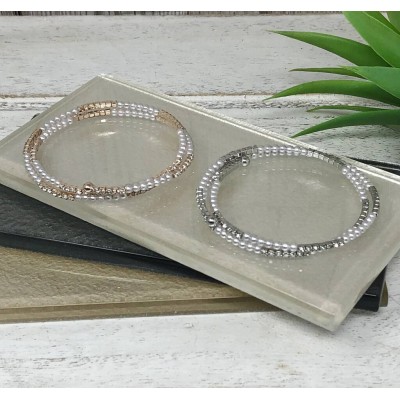 Pearl And Sparkle Wrap Bracelet