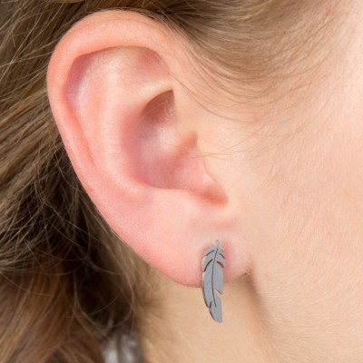 Feather Stainless Steel Earrings