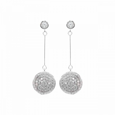 Disc Sparkly Earrings SIL