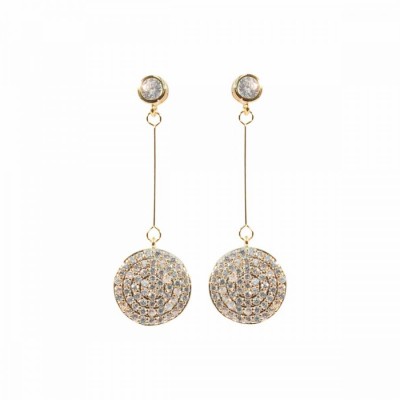 Disc Sparkly Earrings YG