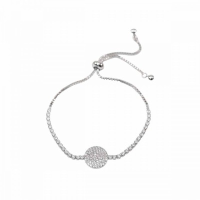 Disc Sparkly Pull Bracelet SIL