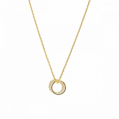 Entwined Circle Sparkly Necklace YG