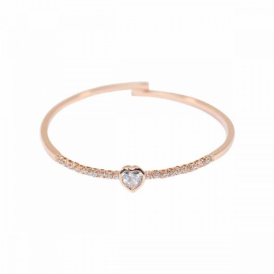 Flexible Sparkly Heart Bangle RG