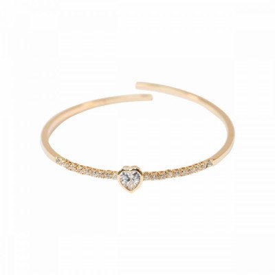 Flexible Sparkly Heart Bangle YG