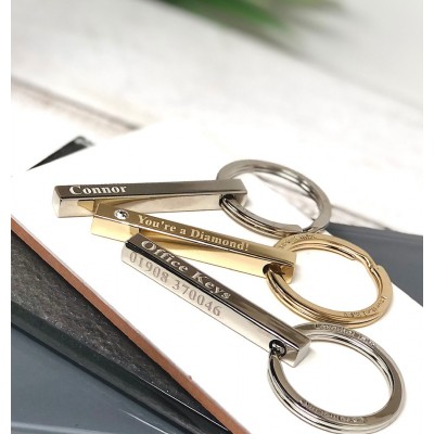 Personalised Rhinestone Bar Keyring