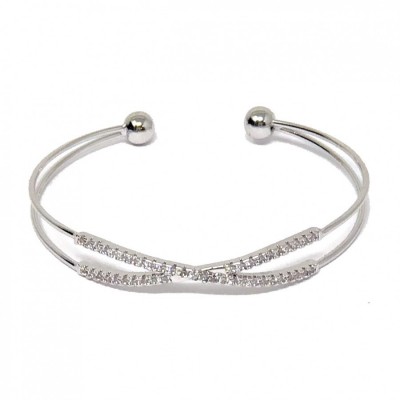 BG-Eternity Sparkle Bangle-Silver