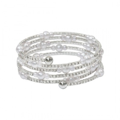 Multi pearl Wrap Silver