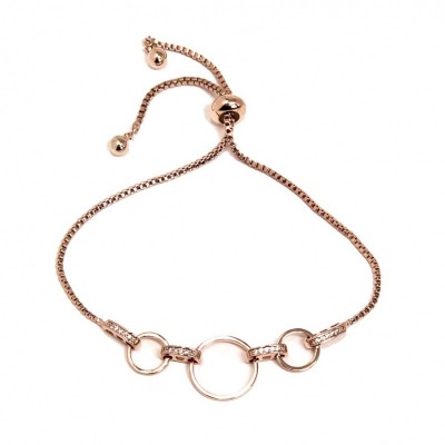Sparkly Circle Link-Rose Gold