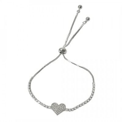 Heart Pull Bracelet-Silver