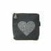LTLBAG-Grey Rhinestone Heart Small