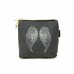 LTLBAG-Grey Rhinestone Angel Wings Small