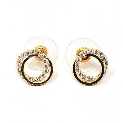 Entwined Circle Sparkly earrings YG