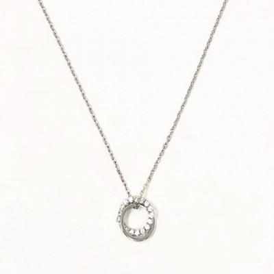 Entwined Circle Sparkly Necklace SIL