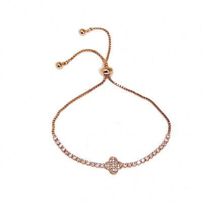 Clover Sparkly Bracelet-Rose Gold