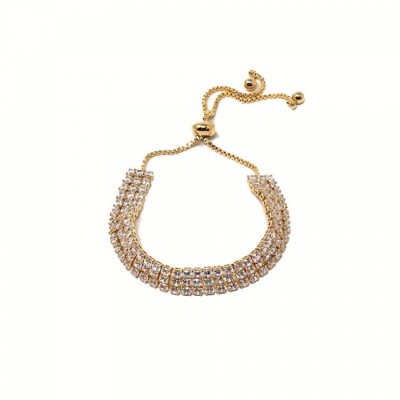 3 Row Sparkly Pull Bracelet YG