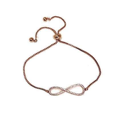 Infinity Sparkly Bracelet-Rose Gold