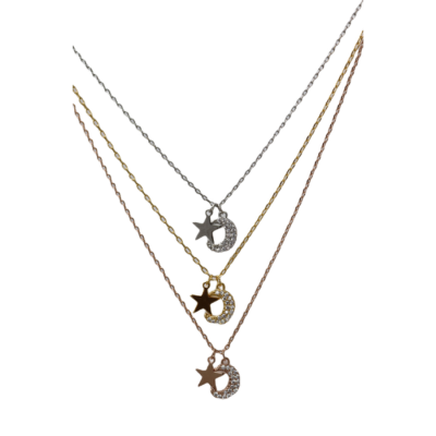 Moon and stars necklace