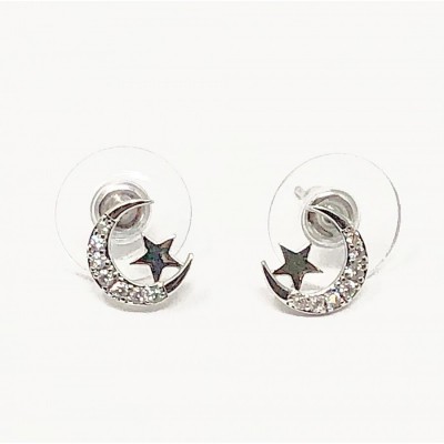 Moon & Stars Sparkly Earrings SIL