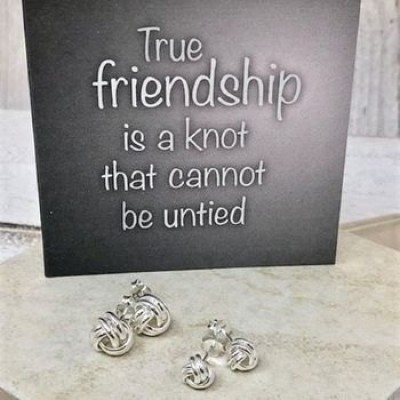 6mm and 9mm friendship knot silver earrings