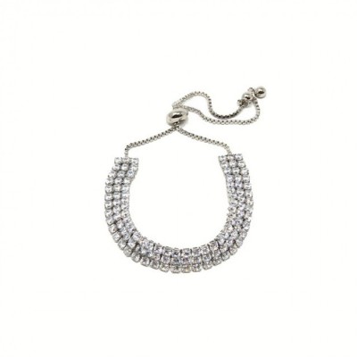 3 Row Sparkly Pull Bracelet SIL
