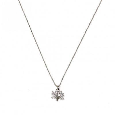 Mulberry tree sparkly Necklace-Silver