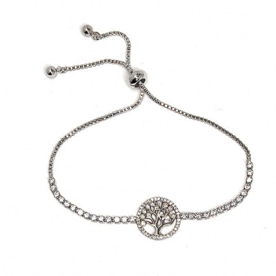 Tree of Life Sparkly Bracele-Silver