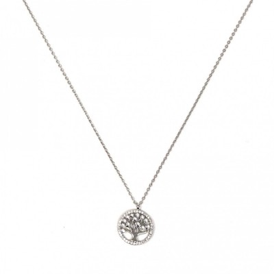Tree of Life Sparkly Necklace-Silver