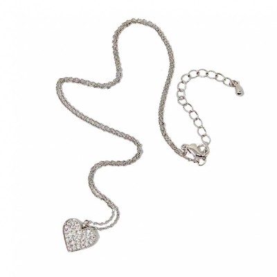 Heart Sparkly Necklace-Silver