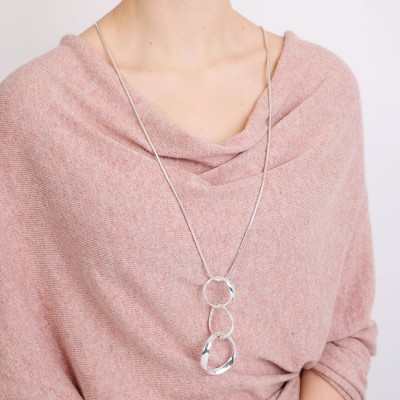 Triple ring Hoop Statement Necklace