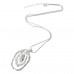 Triple hammered ring Hoop Statement Long Necklace