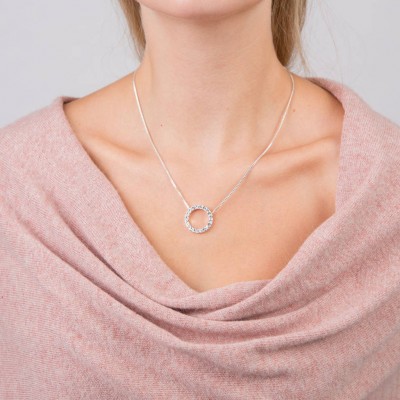 Halo Crystal Circle Necklace