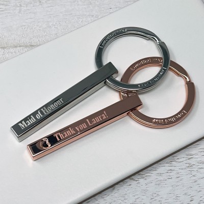 Bridesmaid Personalised Bar Keyring