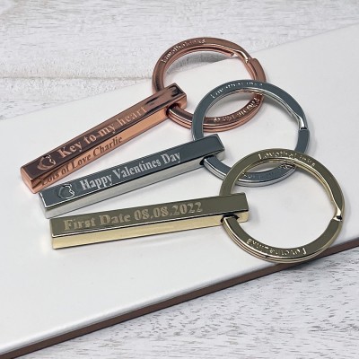 Valentine's Personalised Bar Keyring
